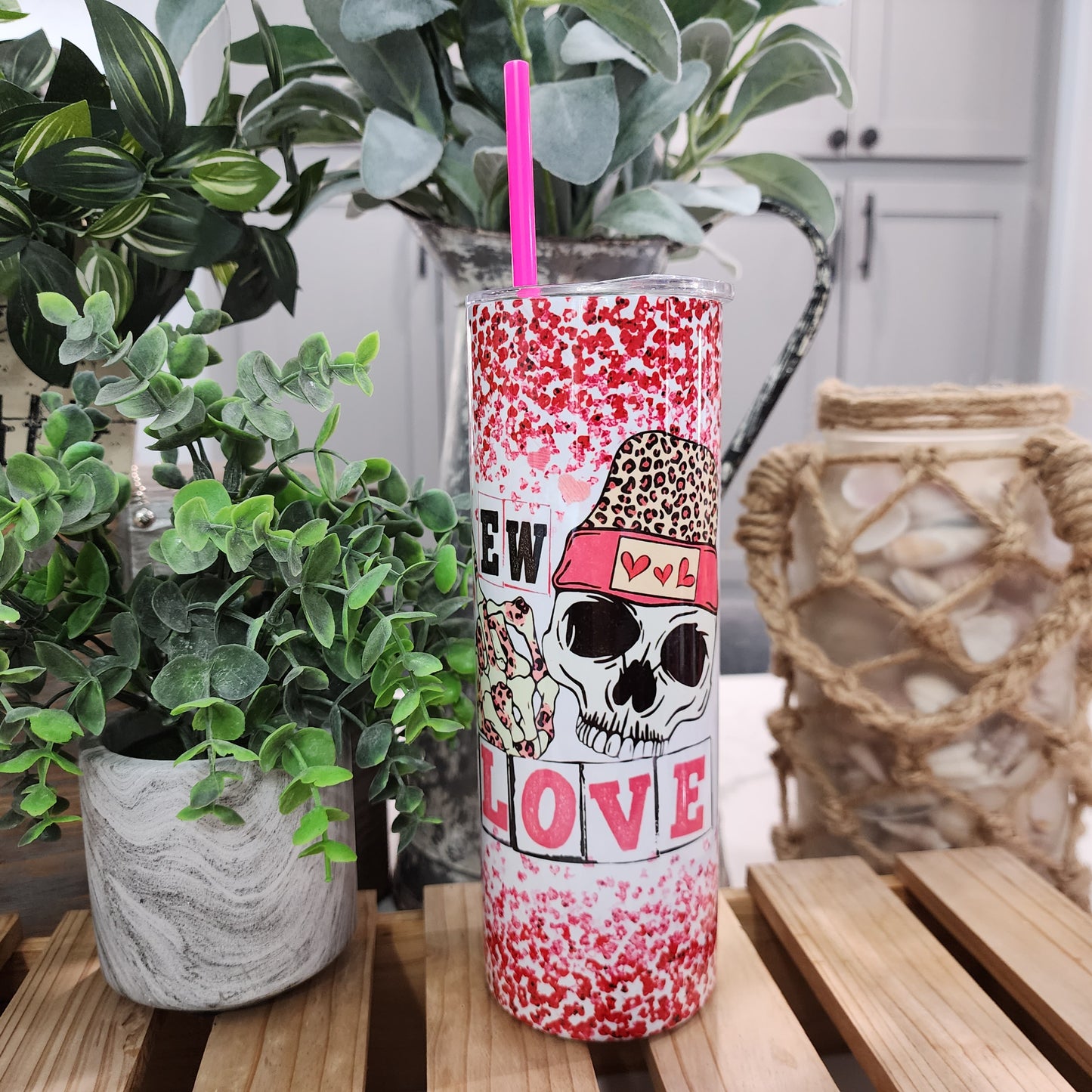 20oz EW LOVE, Valentine Gift Box Set (Tumbler, Car Coasters & Keychain)