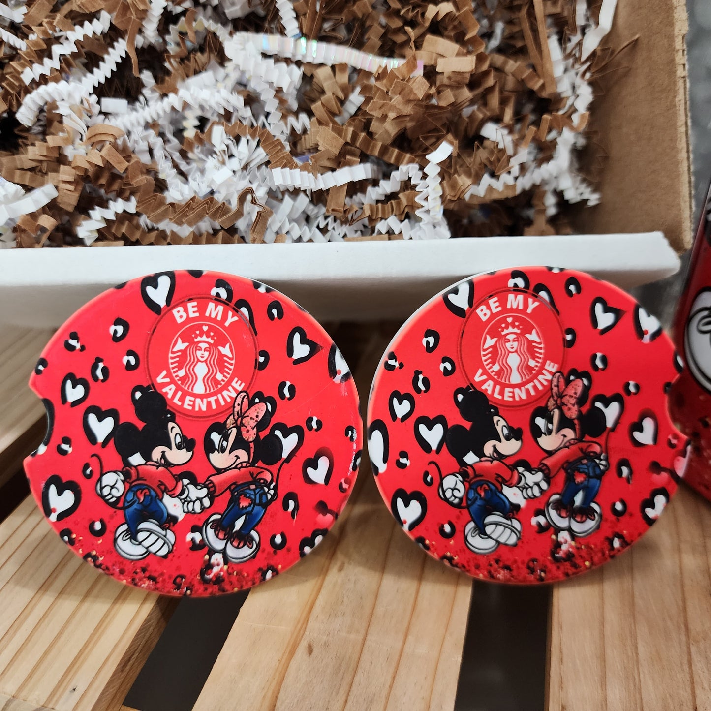 20oz Designer Coffee, Be Mine, Valentine Coffee Gift Box Set (Tumbler, Coasters & Keychain)