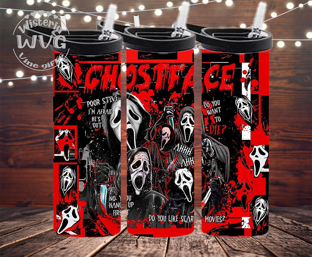 20oz Ghost Face Stainless Steel Double Walled Tumbler