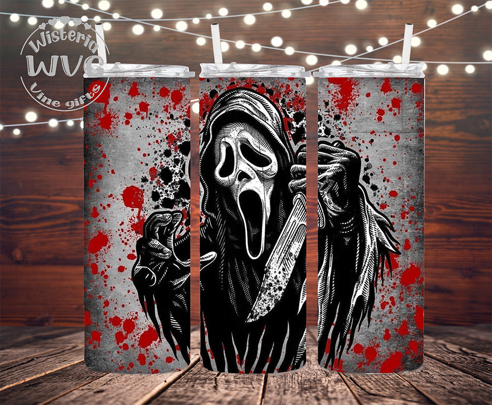 20oz Halloween Ghost Face Stainless Steel Double Walled Tumbler