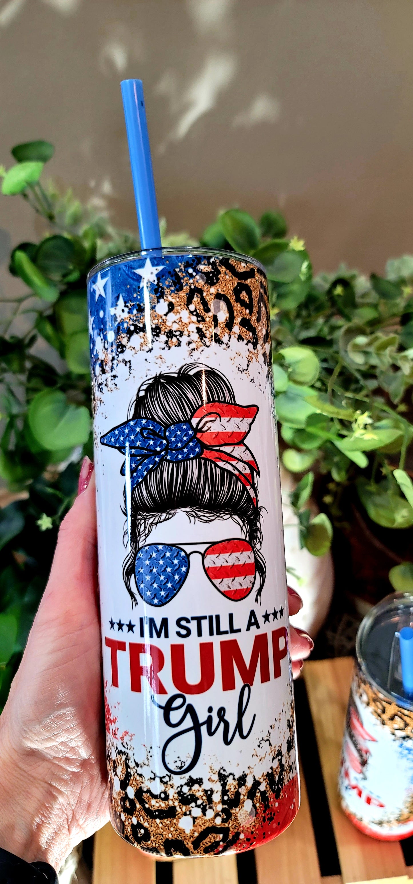 20oz I'm Still A Trump Girl Stainless Steel Double Walled Tumbler (w/clear plastic straw)