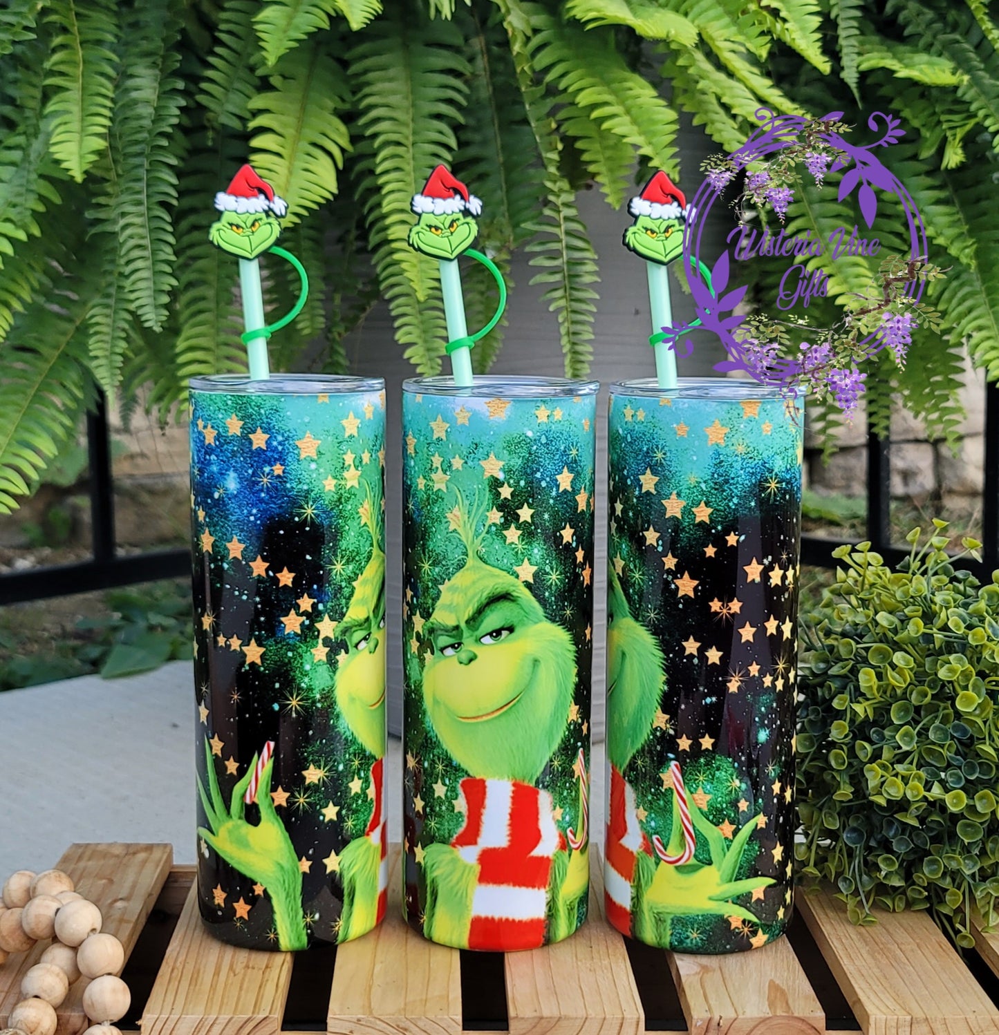 20oz Grinch Stars Tumbler Christmas Gift Box Set