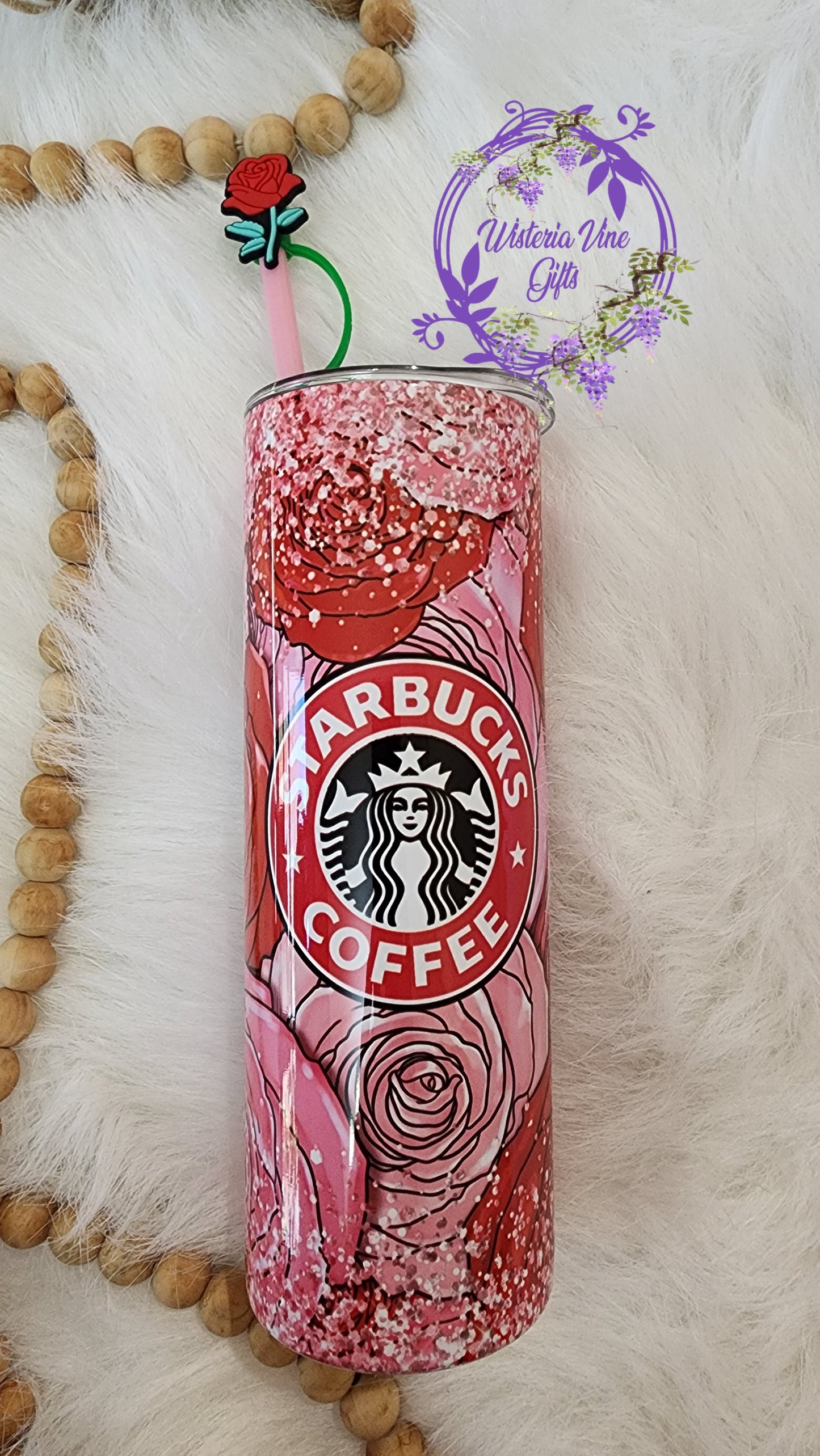20oz Valentine's Stainless Steel Double Walled Tumbler (w/colored straw & topper) You Choose