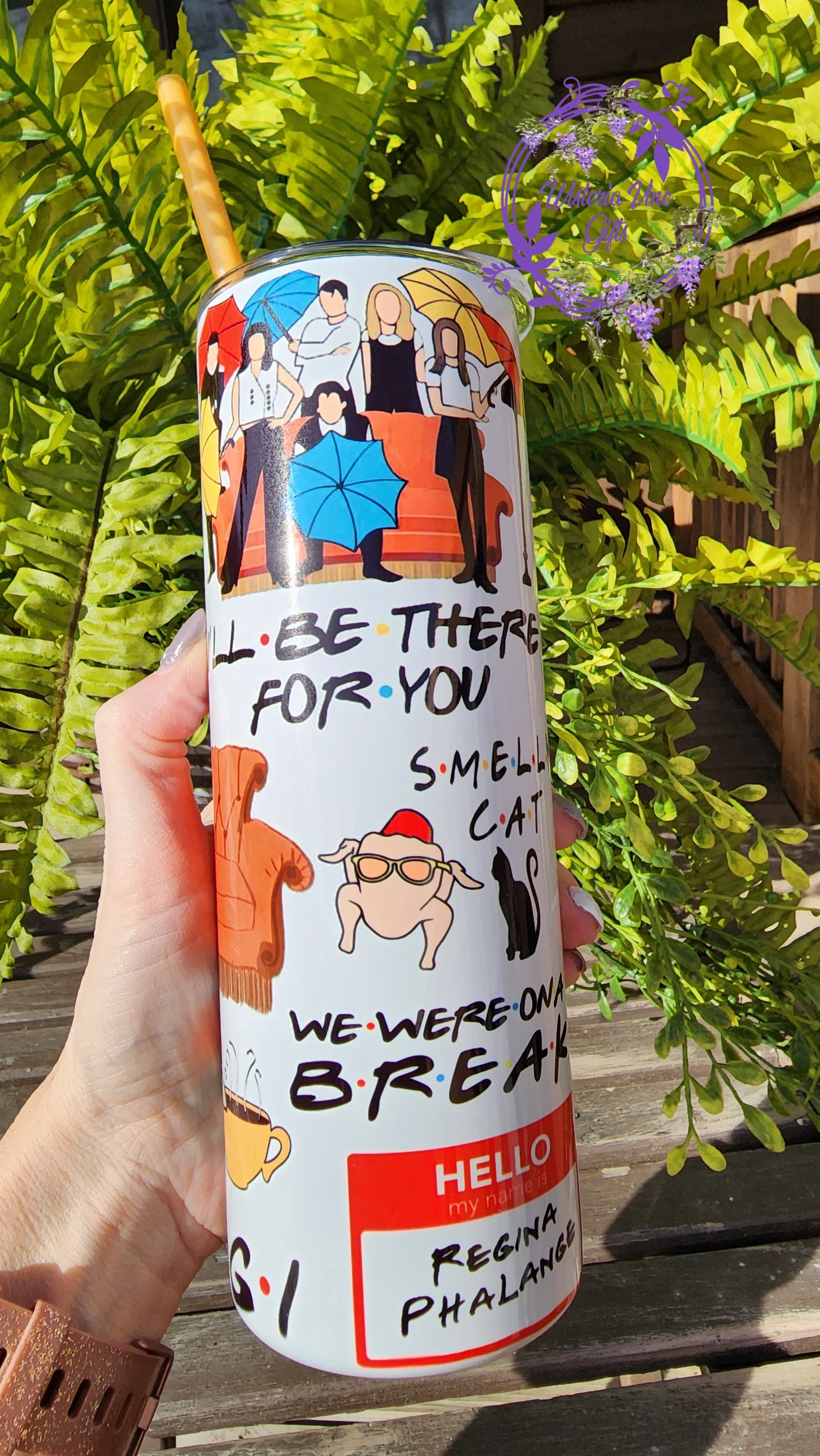 20oz FRIENDS White Collage Stainless Steel Double Walled Tumbler (Gift Box Set)