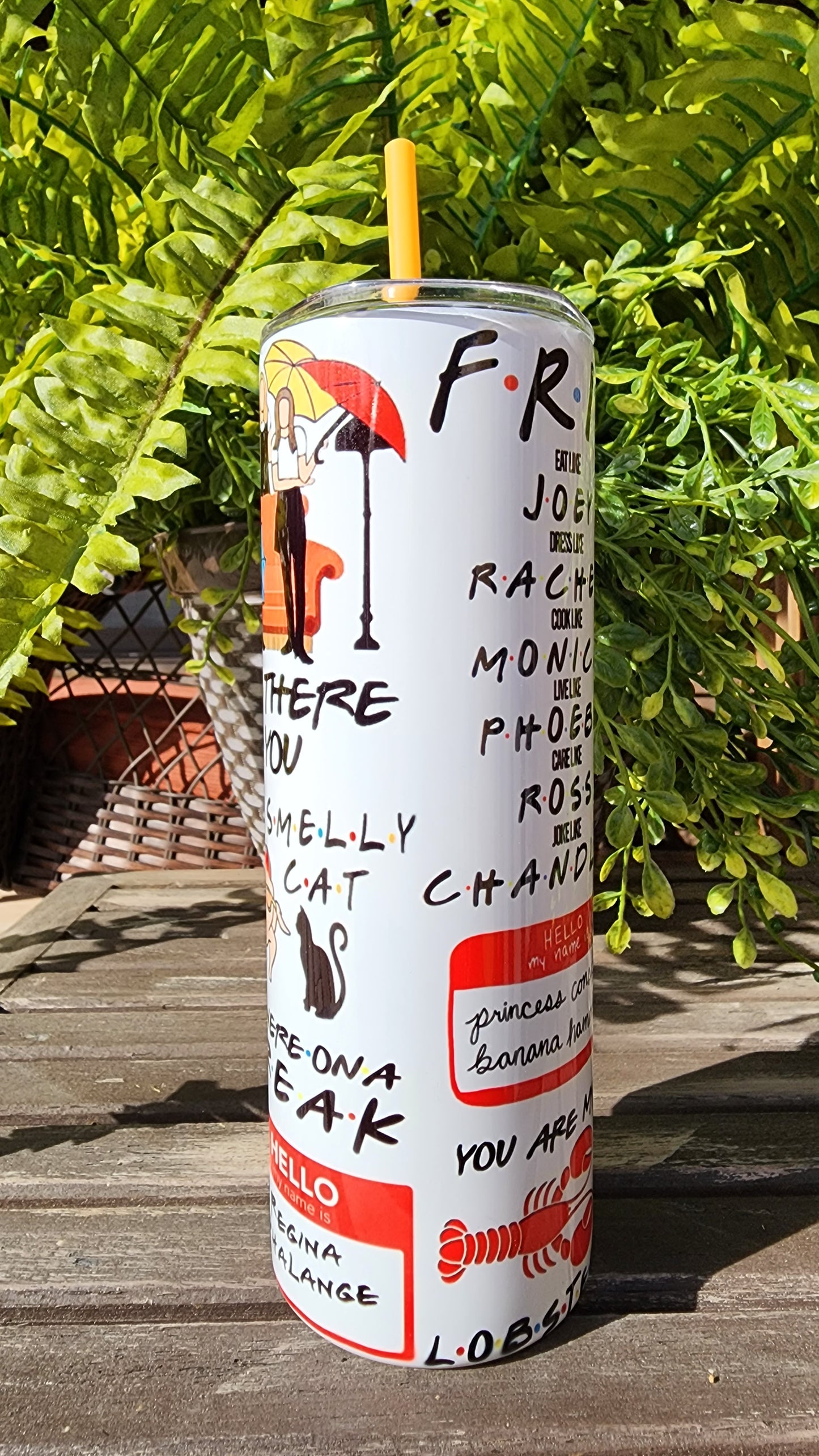 20oz FRIENDS White Collage Stainless Steel Double Walled Tumbler (Gift Box Set)