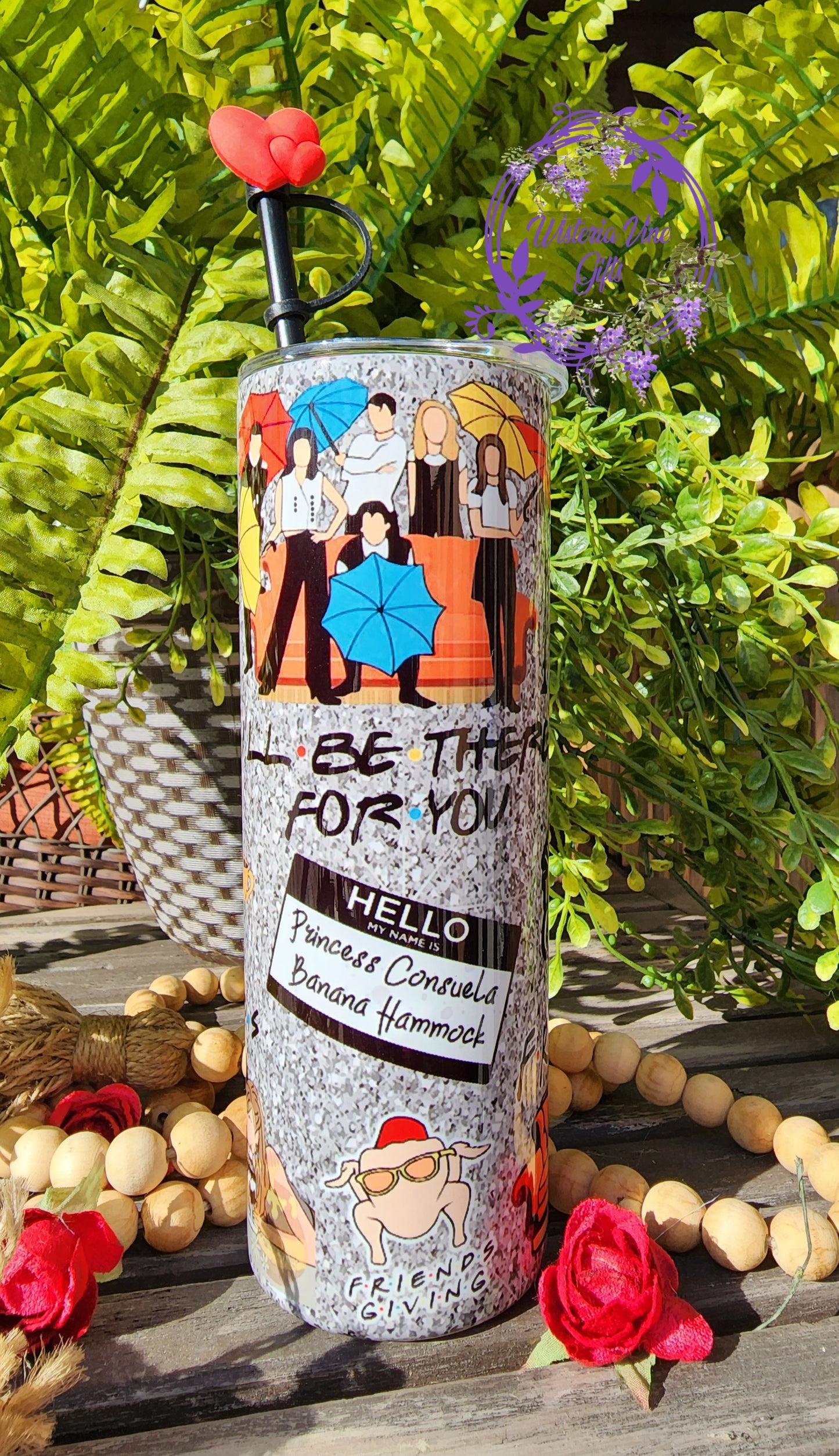 20oz FRIENDS Silver Collage Stainless Steel Double Walled Tumbler (Gift Box Set)