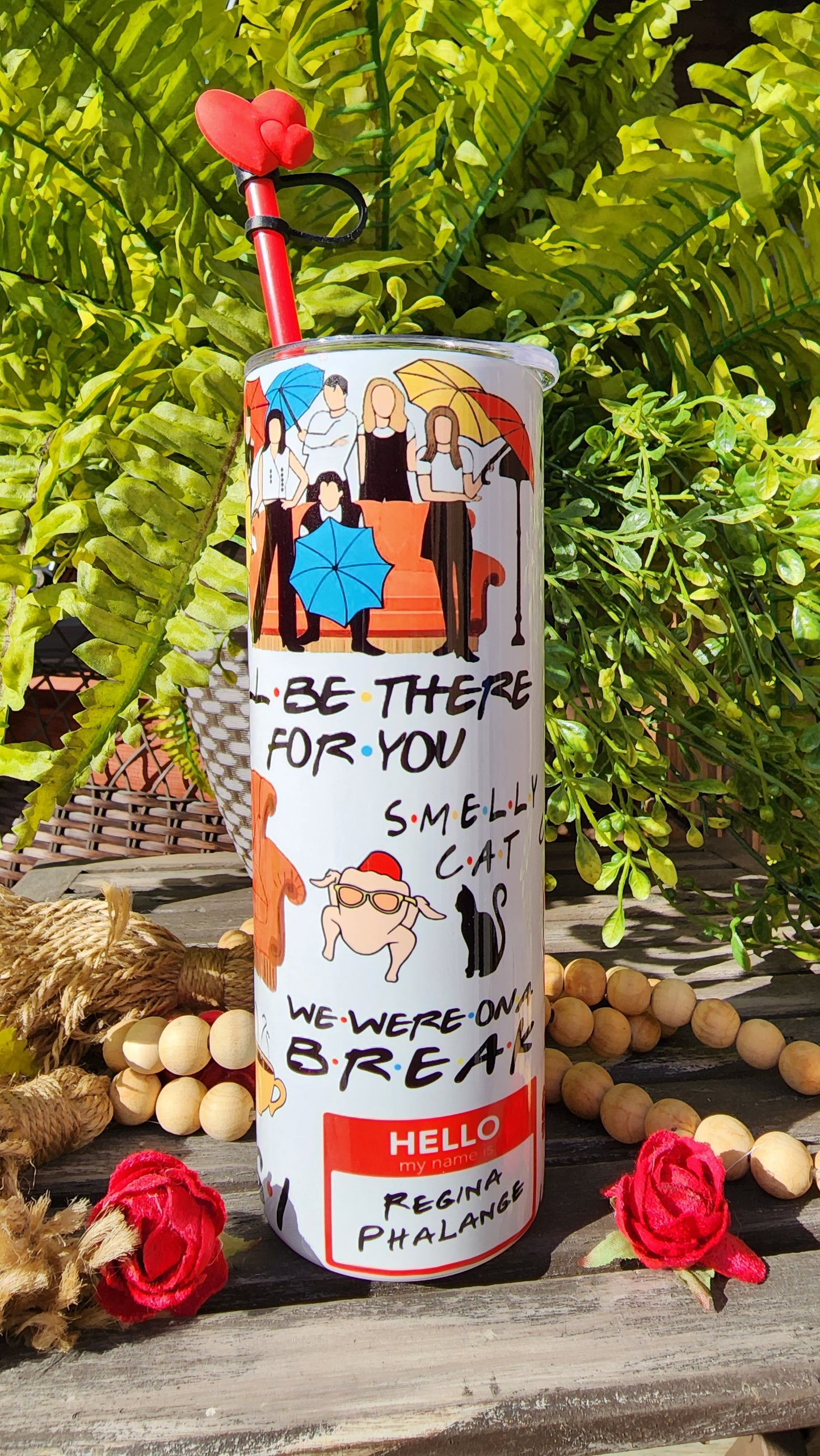 20oz FRIENDS White Collage Stainless Steel Double Walled Tumbler (Gift Box Set)