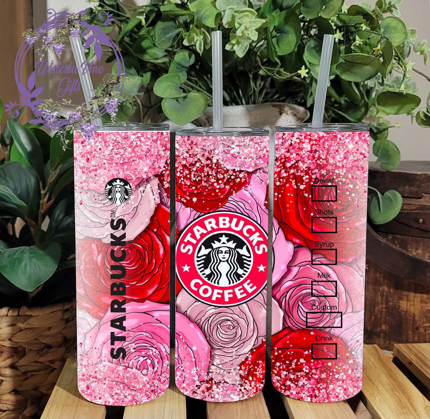 20oz Valentine's Stainless Steel Double Walled Tumbler (w/colored straw & topper) You Choose