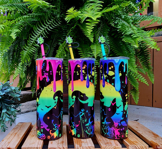 20oz Oggie Boogie NBC Halloween Stainless Steel Double Walled Tumbler W/charm