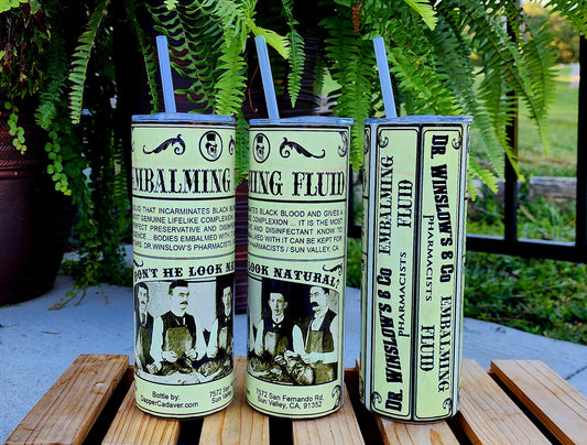 20oz Vintage Embalming Fluid Stainless Steel Double Walled Tumbler