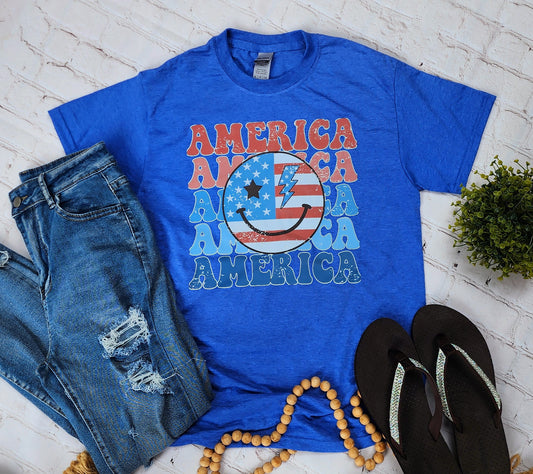 America, America, America Patriotic DTF T-shirt