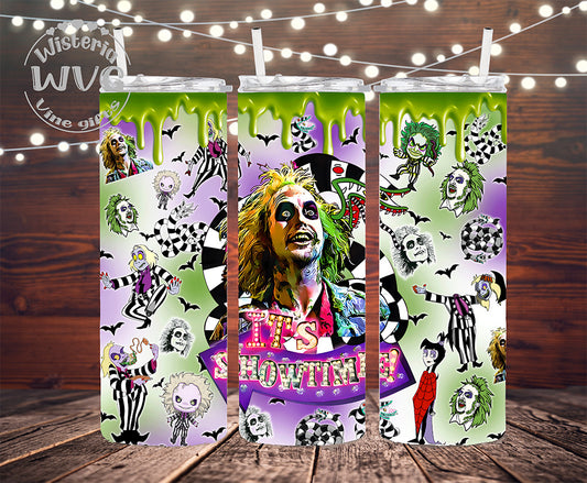 Beetlejuice Green Drip Stainless Steel Double Walled Tumbler