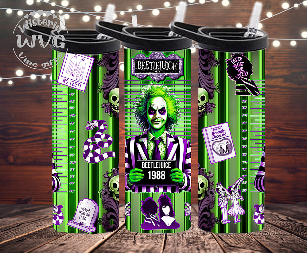 Beetlejuice Mug Shot Stainless Steel Double Walled Tumbler
