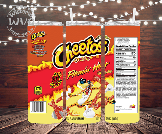 20oz Cheetos Stainless Steel double Walled Tumbler w/clear straw