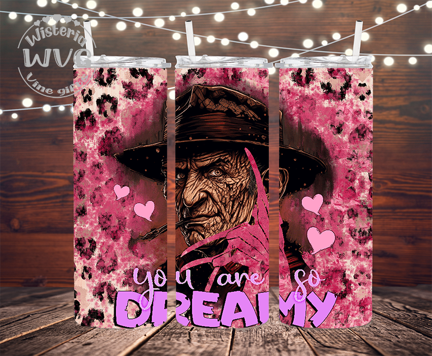 20oz Freddy You Are So Dreamy Stainless Steel Double Walled Tumbler w/clear straw