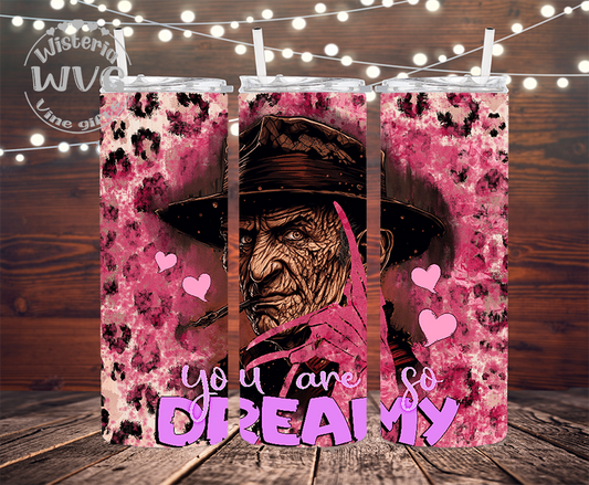 20oz Freddy You Are So Dreamy Stainless Steel Double Walled Tumbler w/clear straw