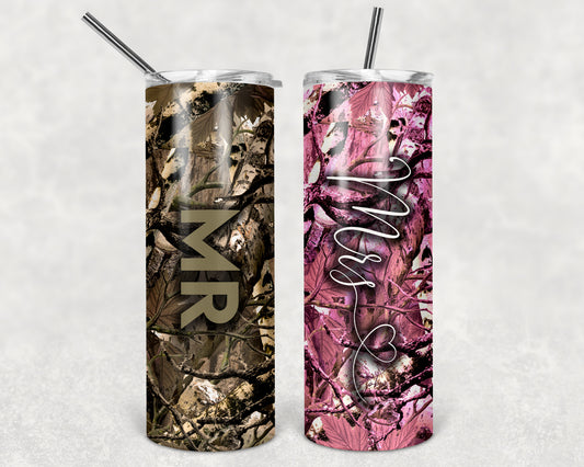 Mr & Mrs Personalized Stainless Steel Double Walled Tumbler
