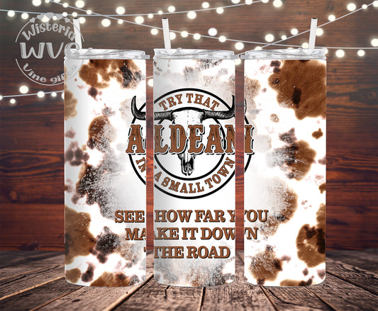 20oz Jason Aldean Stainless Steel Double Walled Tumbler w/clear straw