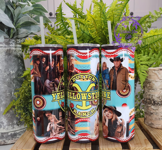 20oz Western Yellowstone Stainless Steel Double Walled Tumbler
