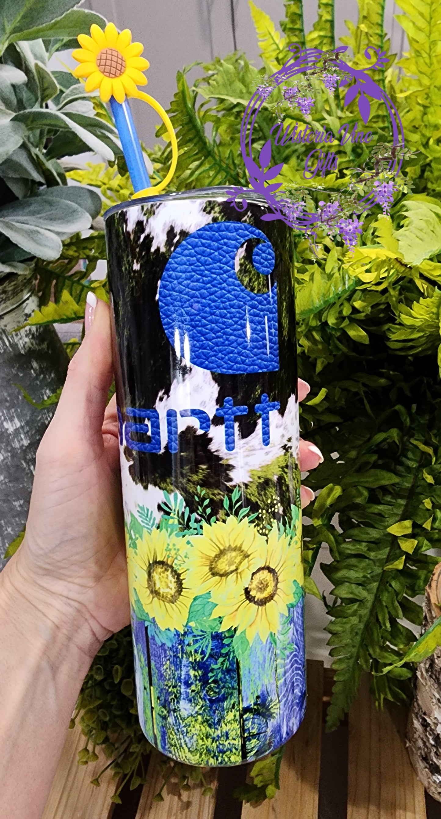 20oz Blue Carhartt n Sunflowers Stainless Steel Double Walled Tumbler