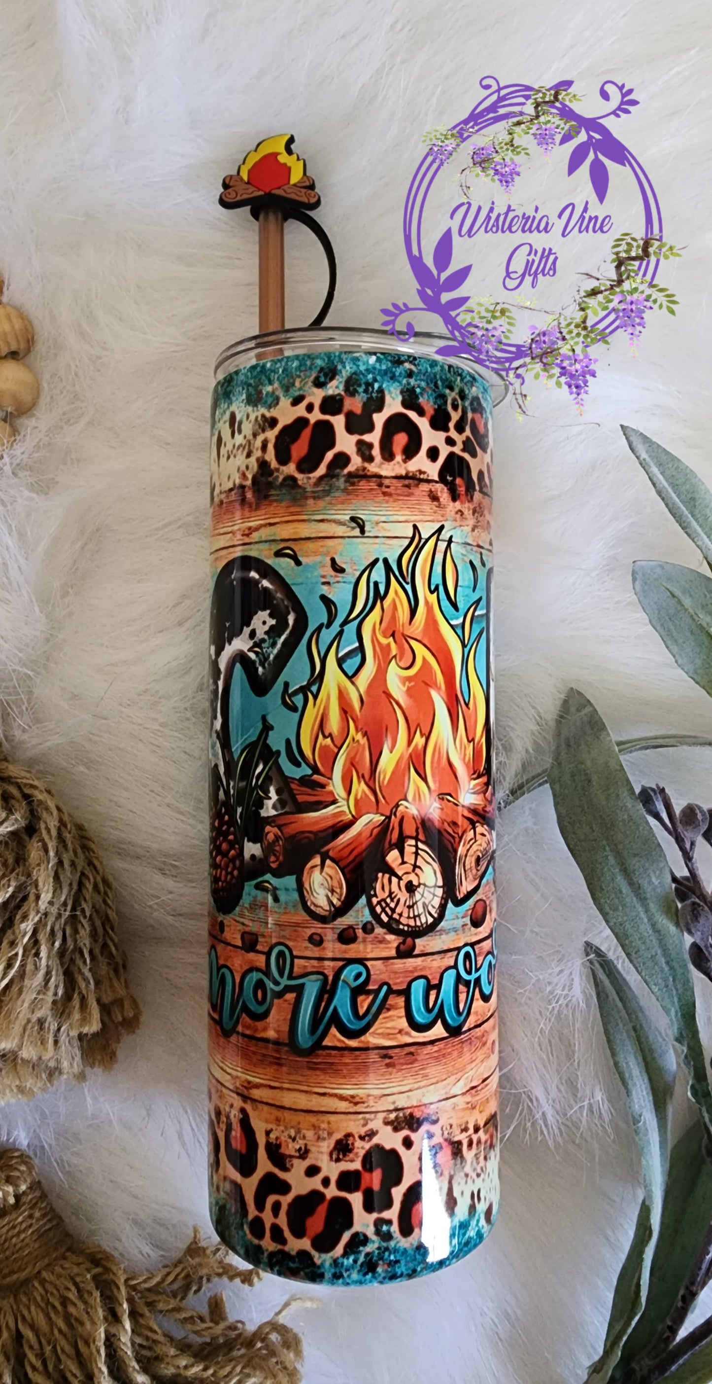20oz Camp More Worry Less Stainless Steel Tumbler (Gift Box Set)