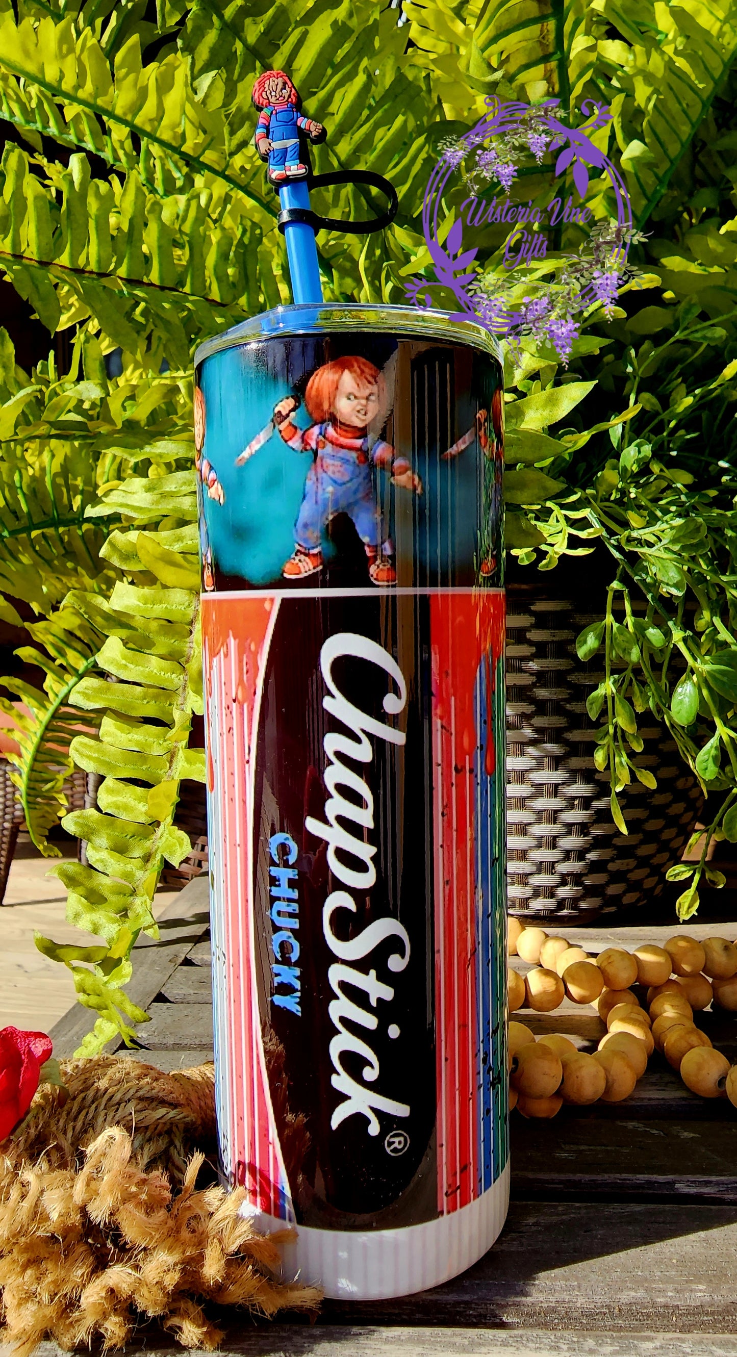 20oz Chucky Chapstick Horror Stainless Steel Double Walled Tumbler (Gift Box Set)