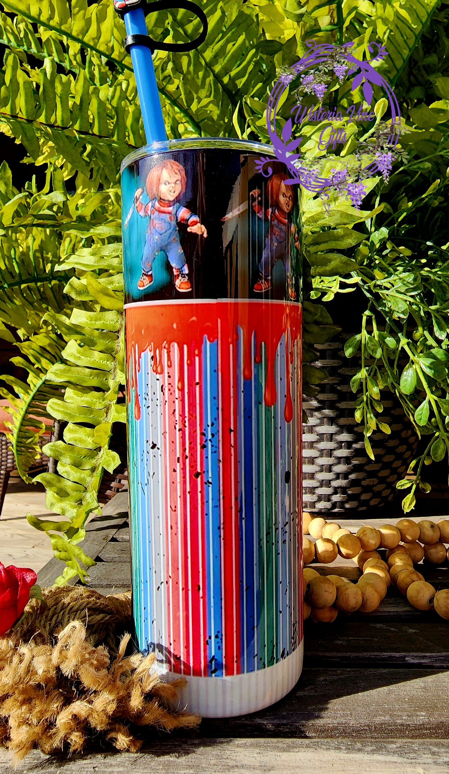 20oz Chucky Chapstick Horror Stainless Steel Double Walled Tumbler (Gift Box Set)