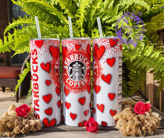 20oz Coffee Lovers, Starbucks, Valentines Stainless Steel Double Walled Tumbler (Gift Box Set)