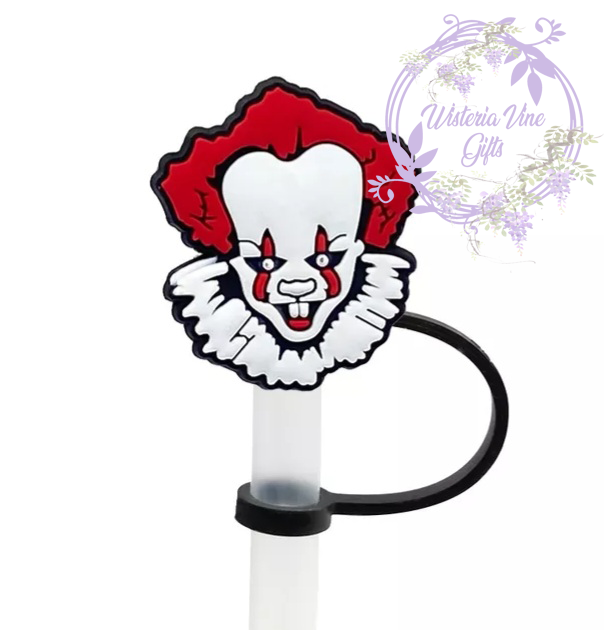 1 pc It, Pennywise, Halloween, Horror, Clown Silicone Straw Charm Topper