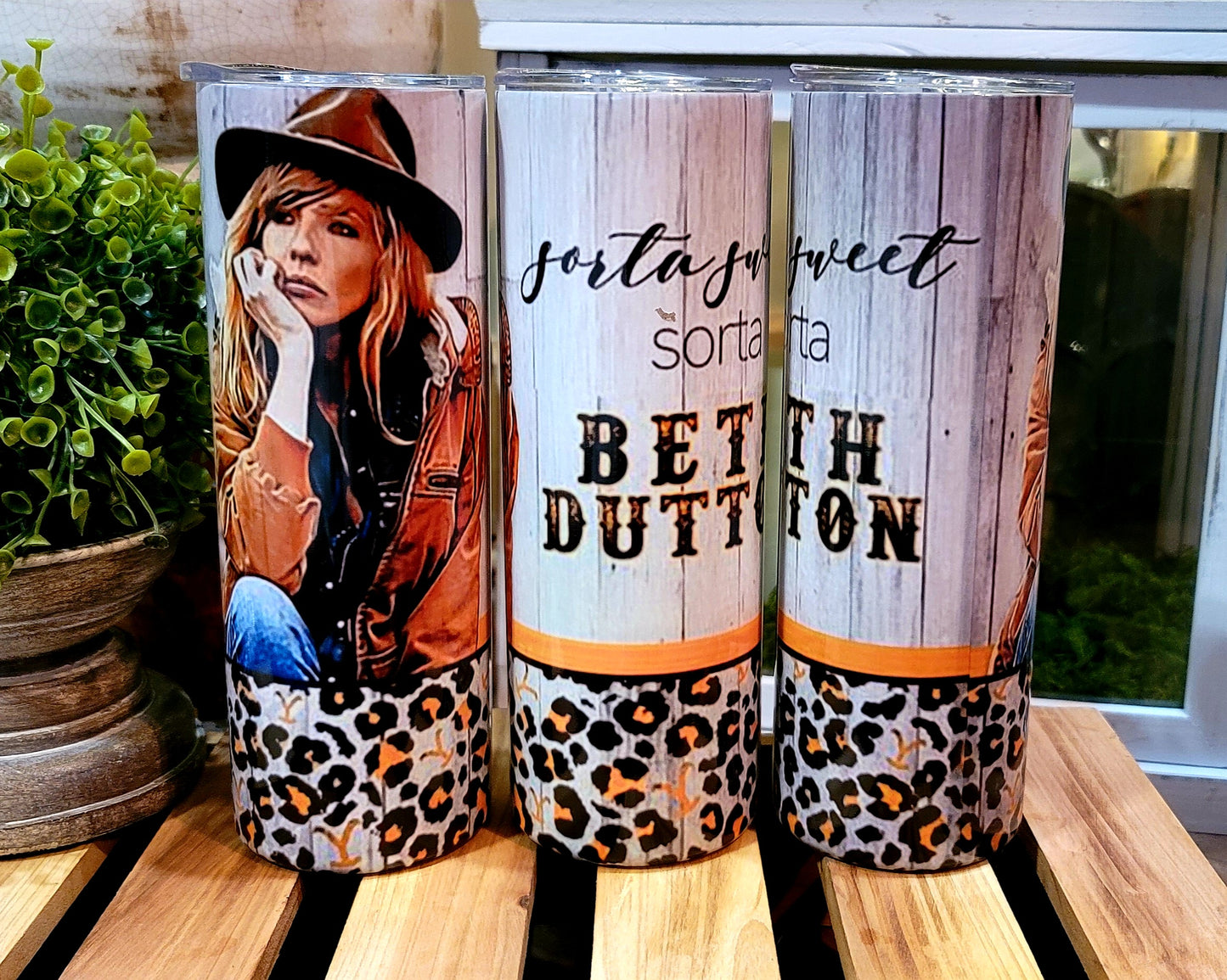 20oz Beth Dutton Yellowstone Stainless Steel Double Walled Tumbler (w/clear straw)